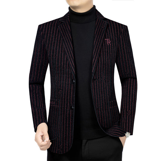 Men's casual business solid color suit jacket
