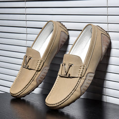 Genuine Leather Trendy Casual Leather Shoes One-step Driving Large Size Men's Shoes