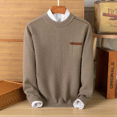 Casual warm loose fit jacquard crew neck sweater