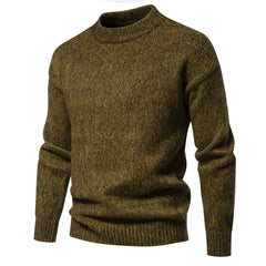 Men's Solid Color Simple Round Neck Casual Bottoming Sweater