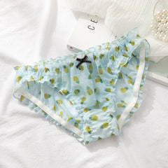 Pineapple Printed Mesh Chiffon Breathable Cute Panties