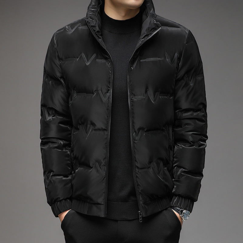 New men's stand collar zipper fashionable down jacket