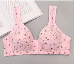 Front clasp no steel ring push up large size bra