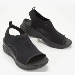 Summer mesh thick-soled slip-on large-size women's shoes