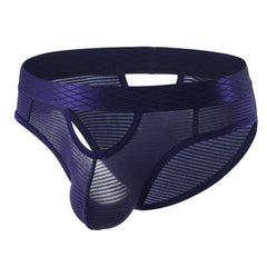 Men's Low-rise Sexy Striped Breathable Mesh Super Stretch and Super Soft Briefs
