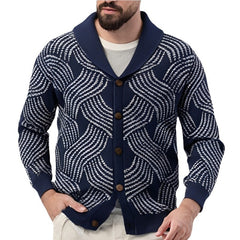 Men's Jacquard Knitted Cardigan Sweater