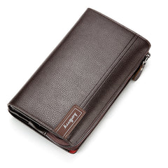 Men's Clutch Bag Business Casual Large Capacity Litchi Zipper Wallet