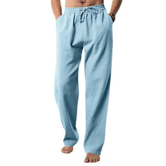 2024 New Men's Simple Fashion Solid Color Casual Straight Pants