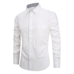 Men's Solid Color Warm Casual Simple Business Shirt