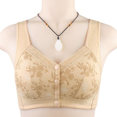 Cotton Printed Front Button Plus Size Bra