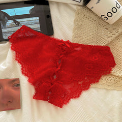 Sexy Lace Thin Straps Hollow Breathable Briefs