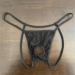 Men's Sexy Elastic Hollow Transparent Thong
