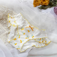 Cherry Fruit Print Breathable Cotton Panties