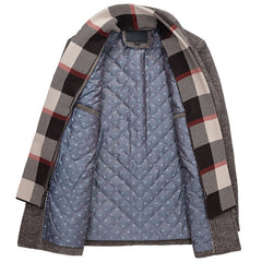 Men's Casual Business Cotton Woolen Coat