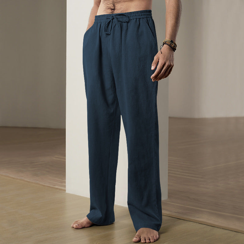 2024 New Men's Simple Fashion Solid Color Casual Straight Pants