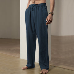 2024 New Men's Simple Fashion Solid Color Casual Straight Pants