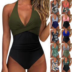Multicolor backless sexy swimsuit