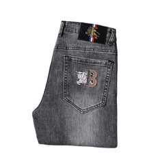 Embroidered high-end stretch jeans