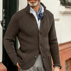 Fashionable casual long-sleeved solid color knitted sweater