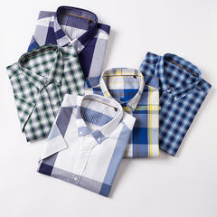Men's 100% Cotton Plaid Business Casual Shirts