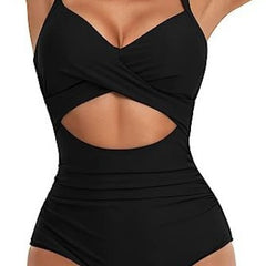 Sexy backless print swimsuit