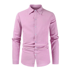 New Men's Cotton Linen Loose Casual Long Sleeve Shirt