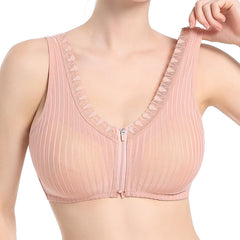 New style front zipper wireless plus size bra