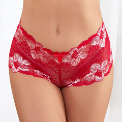 Sexy Lace Rose Pattern Boxer Briefs