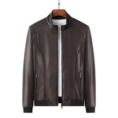 Men's Oversized Stand Collar Leather Jacket