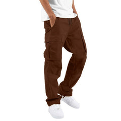 Men's Drawstring Multi-pocket Casual Trousers
