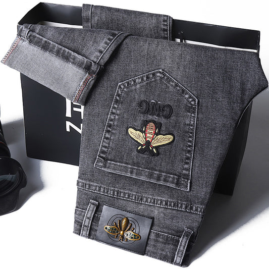 Stretch Fashion Embroidered Jeans
