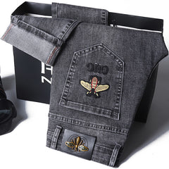Stretch Fashion Embroidered Jeans