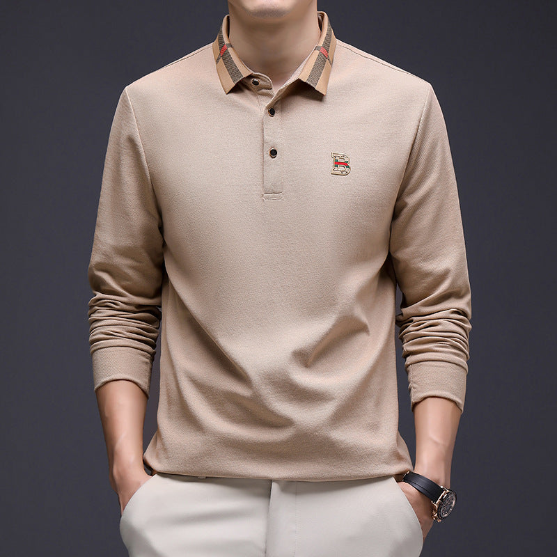 Men's Business Casual Cotton Embroidered Polo Shirt