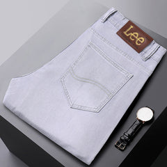 Men's Straight Slim Fit Thin Stretch Business Casual Jeans