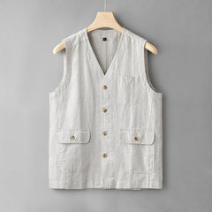 Men's Loose Plus Size Linen Vest