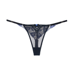 Embroidered Sexy Lace Low Rise See-Through Thong