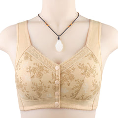 Cotton Printed Front Button Plus Size Bra