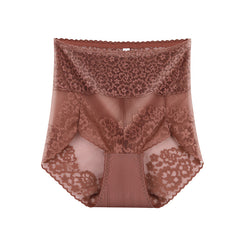 [ 5PCS ] High waist tummy tuck lace briefs