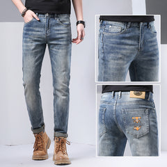 Men's Casual Straight High-end Embroidered Jeans