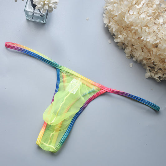 Men's Sexy Low Waist Transparent High Elastic Thong