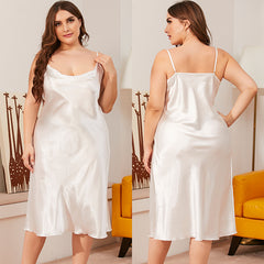 Ladies Loose Plus Size Suspender Nightdress Home Wear