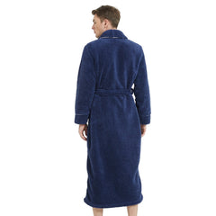 2024 Winter Men's Comfortable Cotton Velvet Long Nightgown