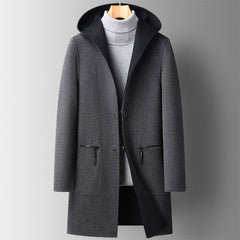 Men's Hooded Reversible Wool Coat