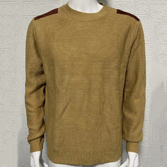 New Men's Round Neck Long Sleeve Splicing Pullover Sweater