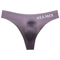 Men's Sexy Sports Fitness Transparent Ice Silk Low Waist Seamless Thong