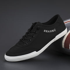 New Men's Breathable Casual Flat Low-top Canvas Sneakers