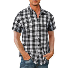 Men's 100% Cotton High Quality Casual Plaid Shirt