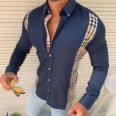 2023 New Men's Printed Plaid Stripe Casual Oversized Shirt