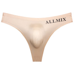 Men's Sexy Sports Fitness Transparent Ice Silk Low Waist Seamless Thong