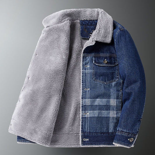 Men's Denim Cotton Sherpa Jacket